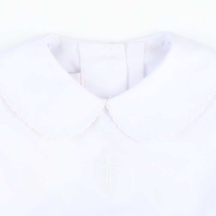 Embroidered Cross Collared Girl Bubble - Stellybelly