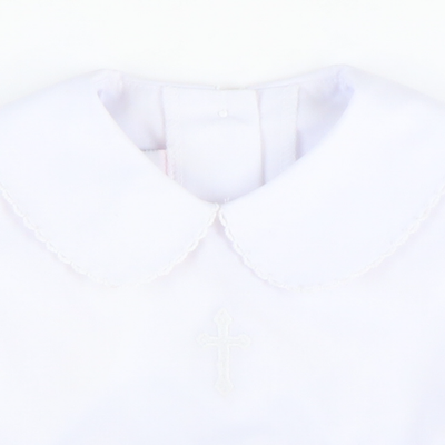 Embroidered Cross Collared Girl Bubble - Stellybelly