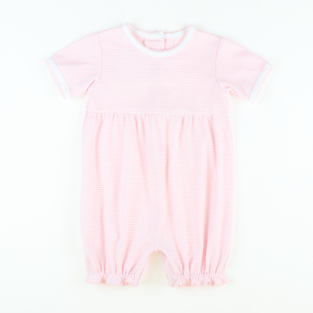 Baby Girl Stripe Knit Romper - Light Pink - Stellybelly
