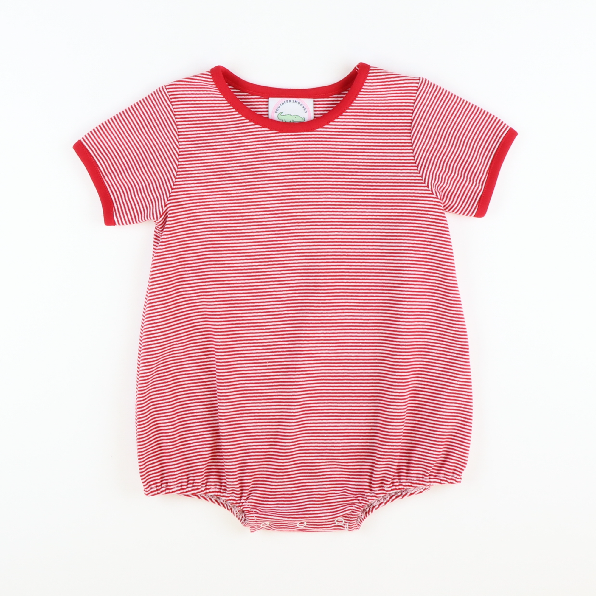 Out & About Girl Bubble - Red Micro Stripe Knit - Stellybelly