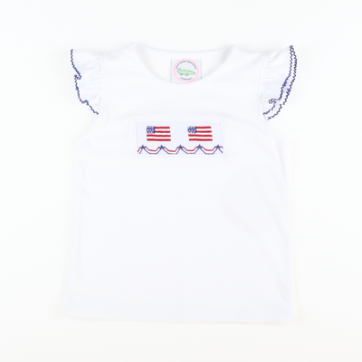 Smocked Liberty White Knit Top - Stellybelly