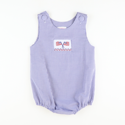 Smocked Flags and Fireworks Boy Bubble - Stellybelly
