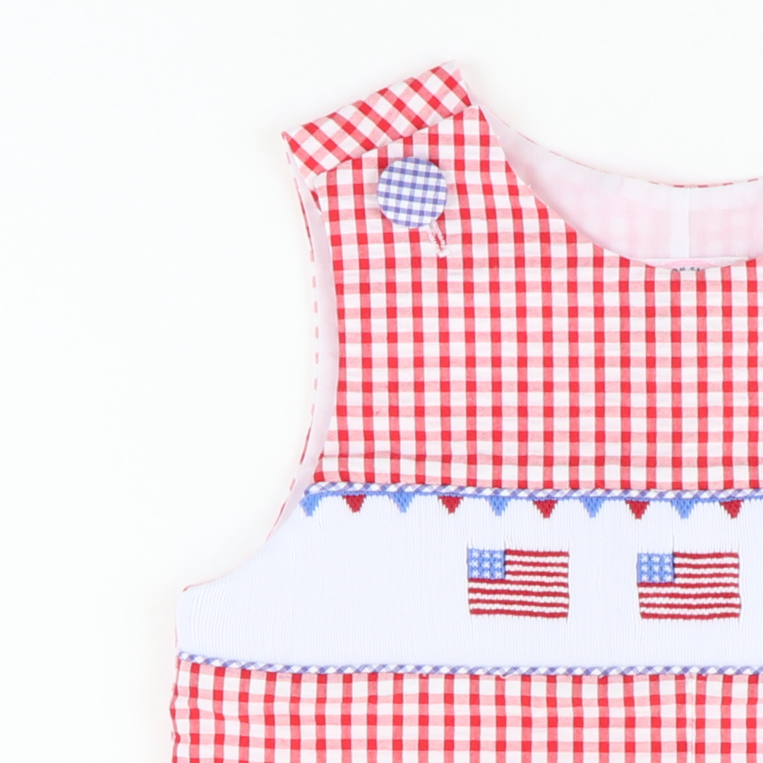 Smocked Stars and Stripes Shortall - Stellybelly