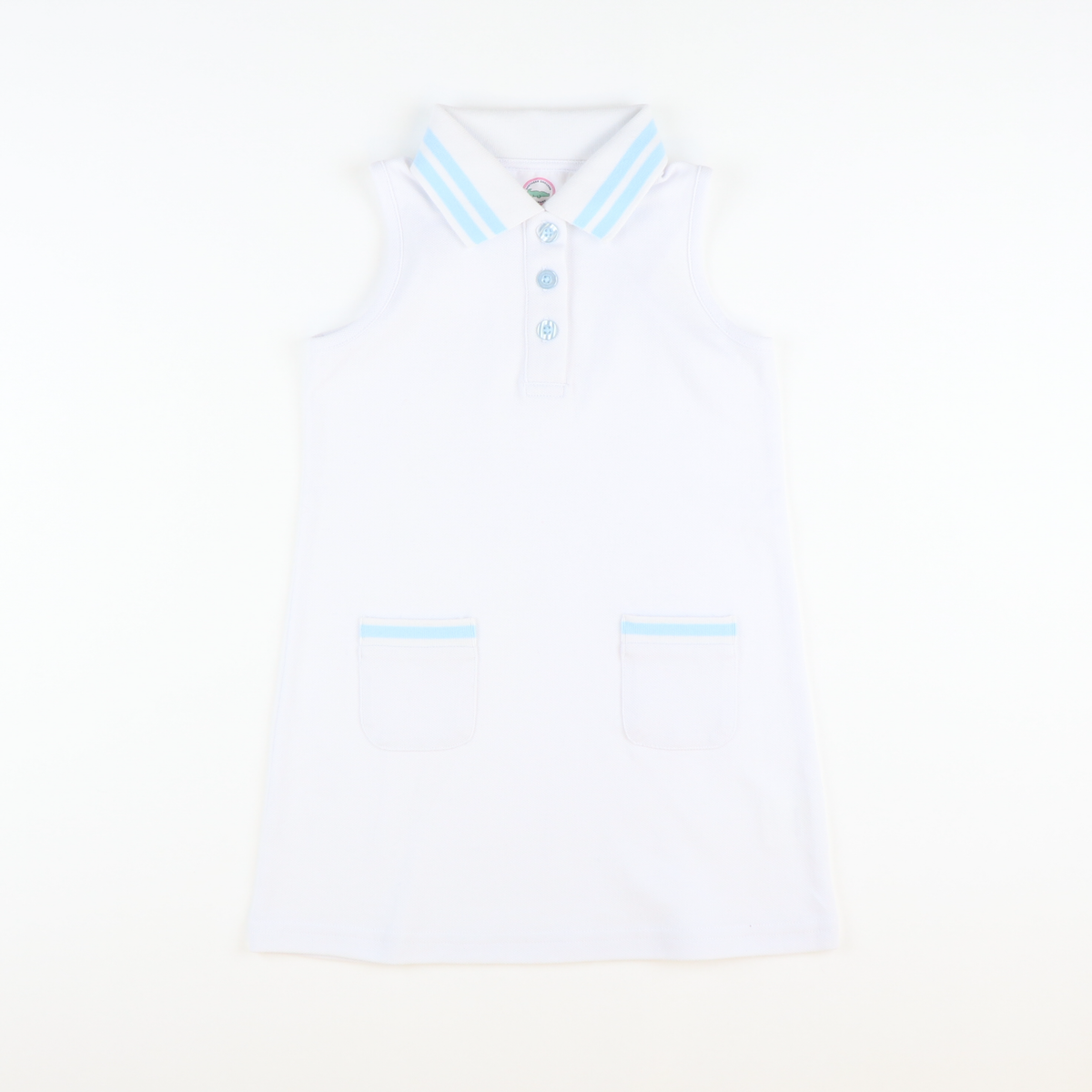 Collared White & Light Blue Tennis Dress - Stellybelly