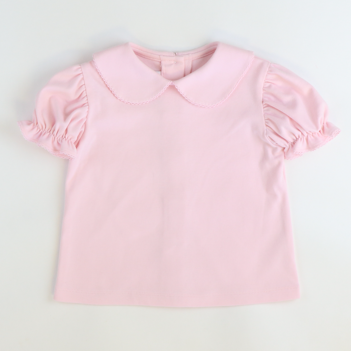 Girls Classic Short Sleeve Blouse - Light Pink Knit - Stellybelly