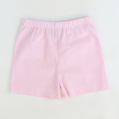 Signature Shorts - Pink Mini Check Seersucker - Stellybelly