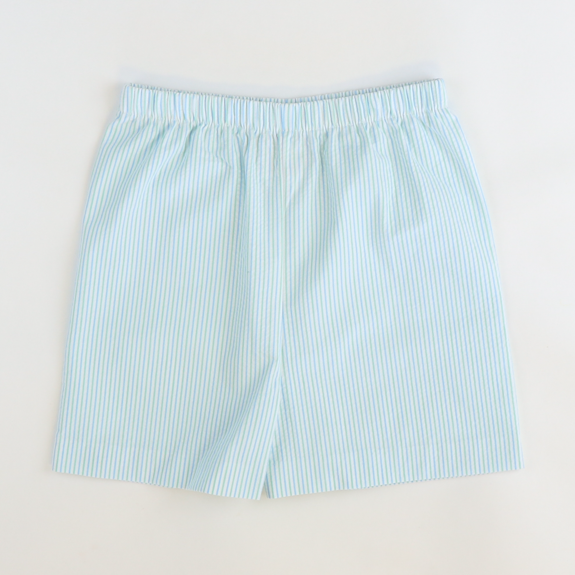 Signature Shorts - Light Blue & Mint Stripe Seersucker - Stellybelly