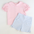 Girls Classic Short Sleeve Blouse - Light Pink Knit - Stellybelly