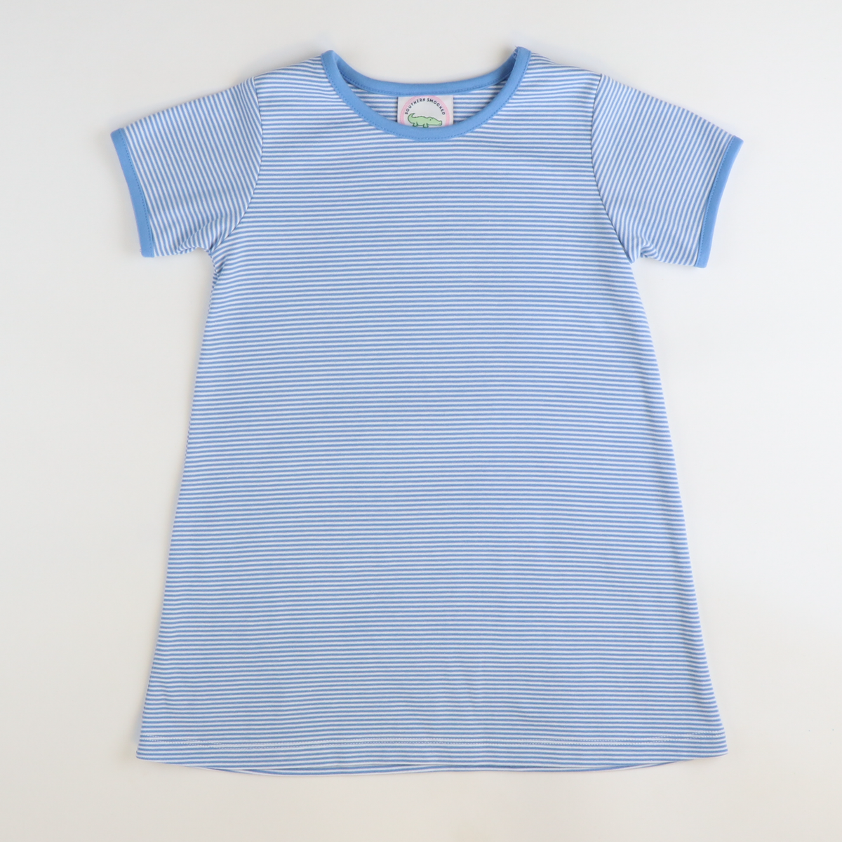 Out & About Dress - Party Blue Micro Stripe Knit - Stellybelly