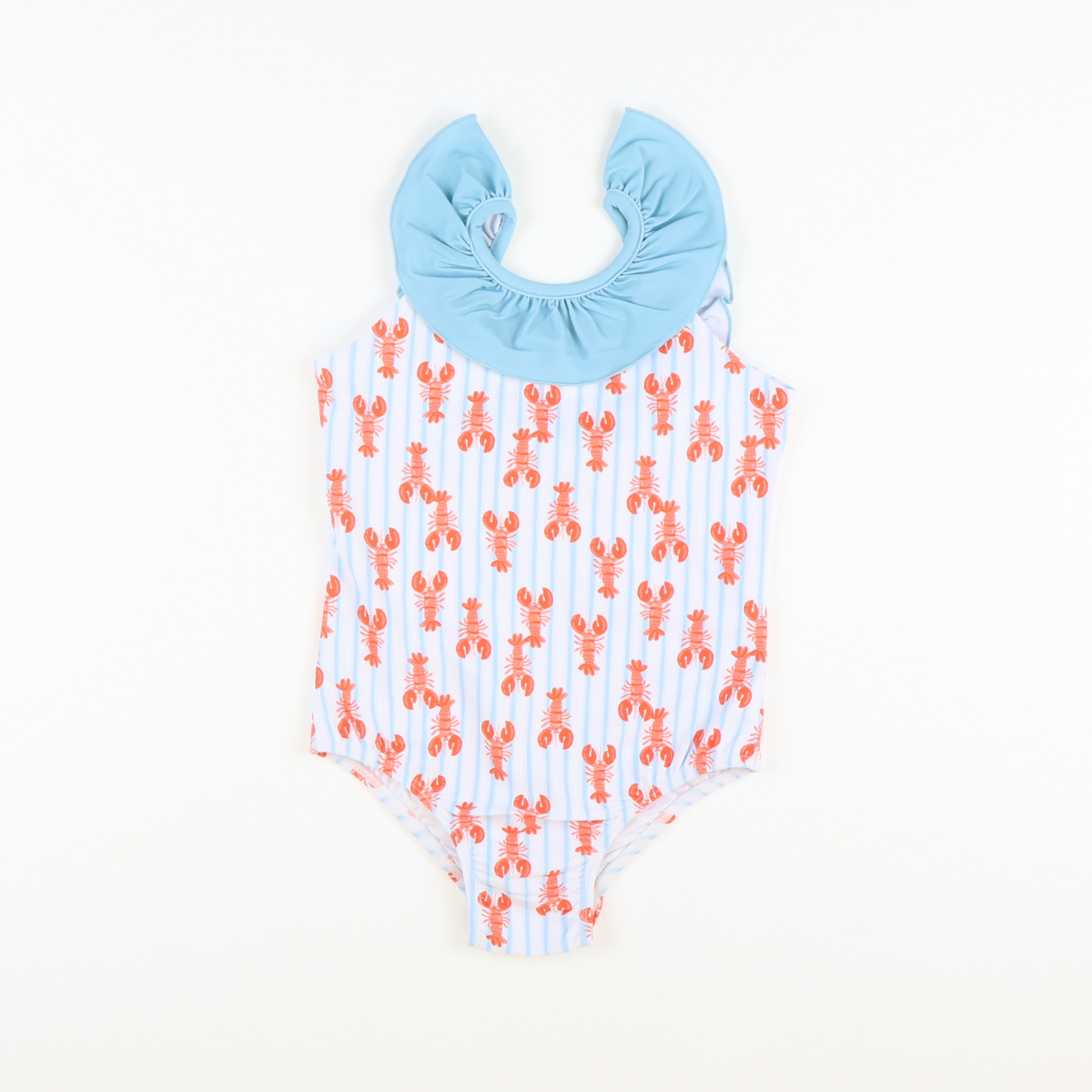 Lobster Print Ruffle One-Piece Swimsuit - Stellybelly
