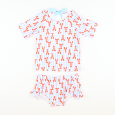 Lobster Print Two-Piece Rash Guard - Stellybelly
