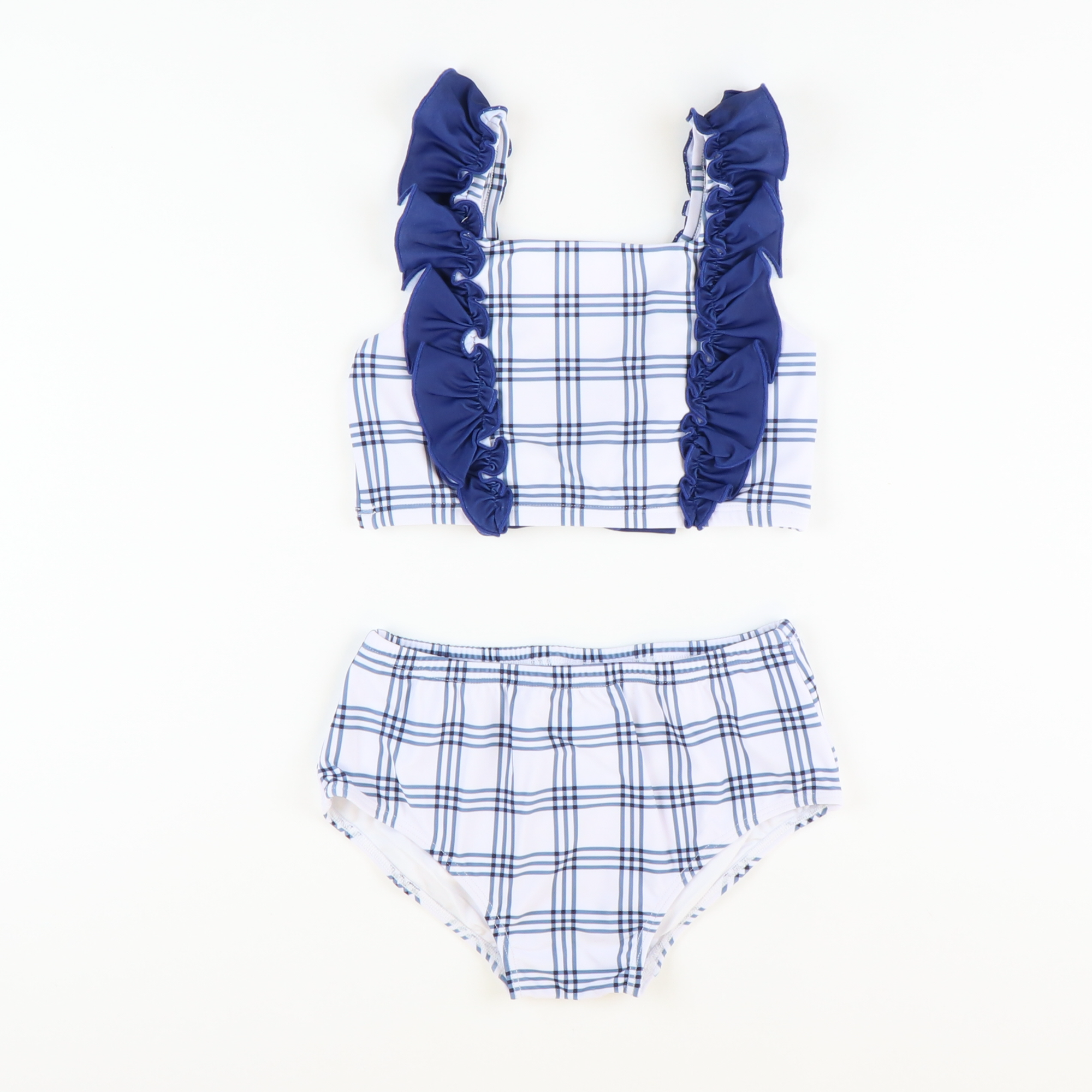 Nautical Navy Ruffle Two-Piece Swimsuit - Stellybelly