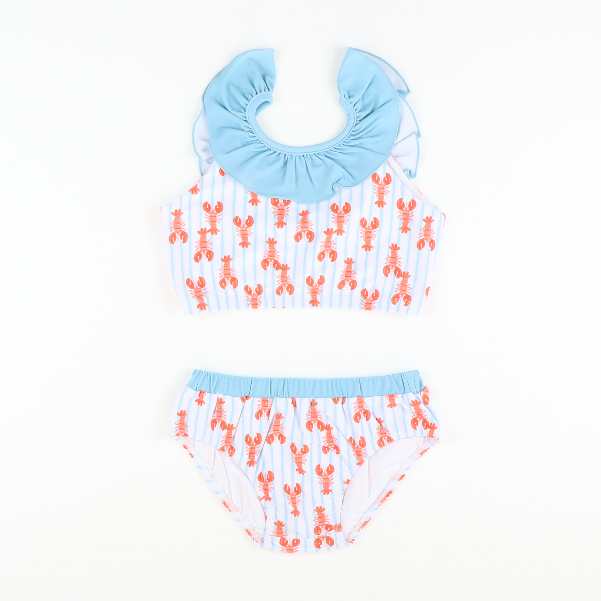 Lobster Print Ruffle Two-Piece Swimsuit - Stellybelly