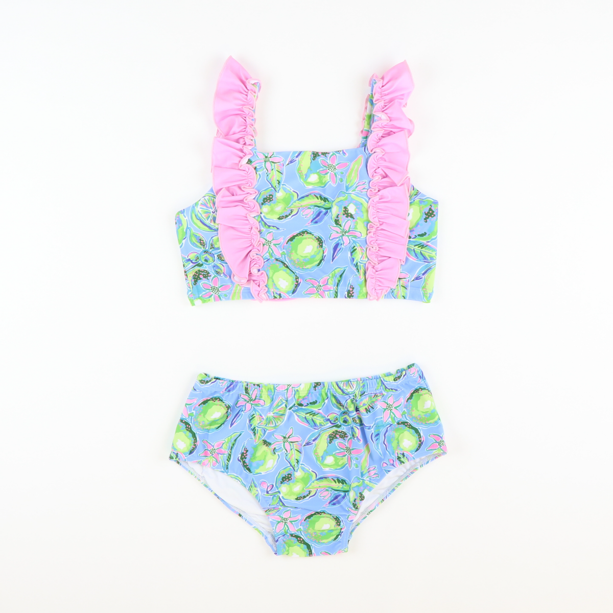 Tropical Limes Ruffle Two-Piece Swimsuit - Stellybelly
