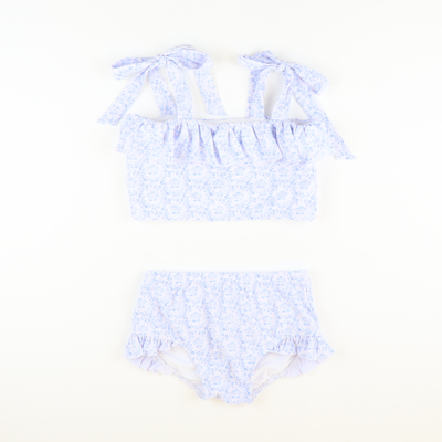 Chinoiserie Blue Ruffle & Ties Two-Piece Swimsuit - Stellybelly