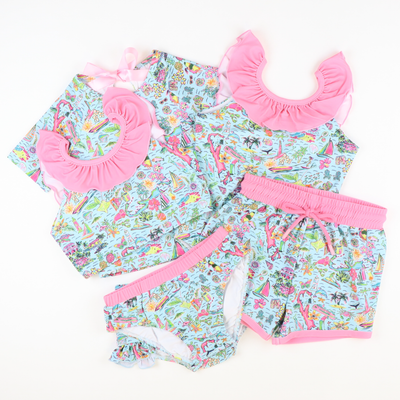 Resort Print Two-Piece Rash Guard - Stellybelly
