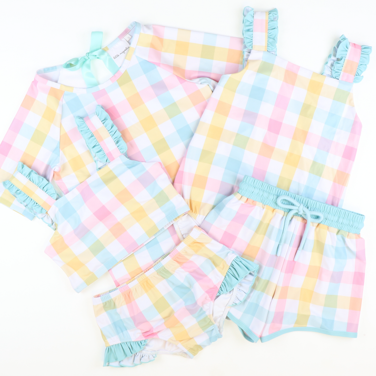 Hamptons Plaid Two-Piece Rash Guard - Stellybelly