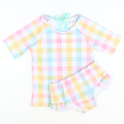 Hamptons Plaid Two-Piece Rash Guard - Stellybelly