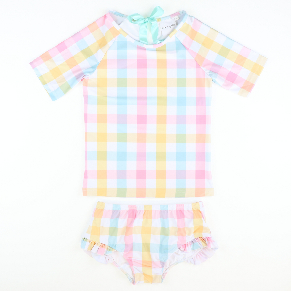 Hamptons Plaid Two-Piece Rash Guard - Stellybelly
